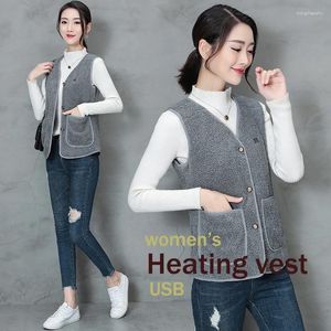 Vestes de chasse Gilet chauffant 5 zones pour femmes USB Smart électrique chauffant thermique pour hommes femmes lavable 3 couleurs polaire veste noire