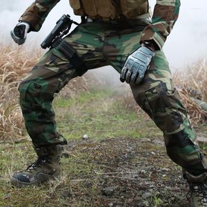 Pantalones de caza tácticos al aire libre senderismo militar hombres de camuflaje de bolsillo de camuflaje de bolsillo pantalones de uniformes de paintball Cargo de campamento