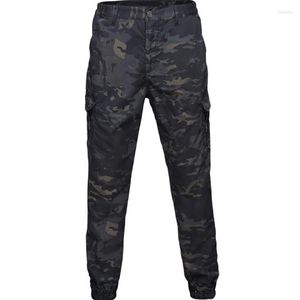 Pantalon de chasse Men Tactical Men Outdoor Black CP Camouflage Military Combat Cargo pantalon Man Fashion Elasticity Sports d￩contract￩s Panthunting