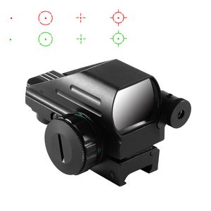 Optique Tactique 1x22x33 Viseur Reflex Compact Lunette de visée à Point Rouge Vert avec Laser Rouge intégré 4 réticule Lunette de visée holographique adaptée aux Rails de 20 mm pour la Chasse Airsoft