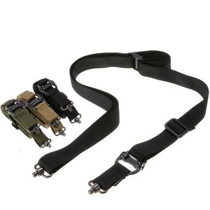 Jagen met twee punten dual point tactisch sling geweer schieten paintball uitrusting airsoft riem pistool lanyard quick detach qd swivel no12-016