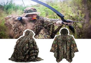 Ensembles de chasse Costumes de camouflage 3D Vêtements de tireur d'élite Moro Camuflagem Chemise Ghillie Costume Feuilles Poncho Cape Furtif Uniforme Militar5130442