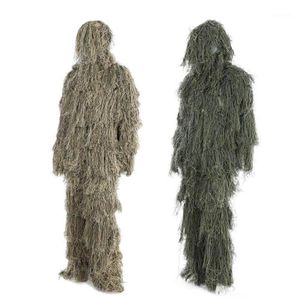 Jachtsets 3D Universal Camouflage Suits Woodland Kleding verstelbare maat Ghillie Suit voor Army Outdoor Sniper Set Kits1238Z