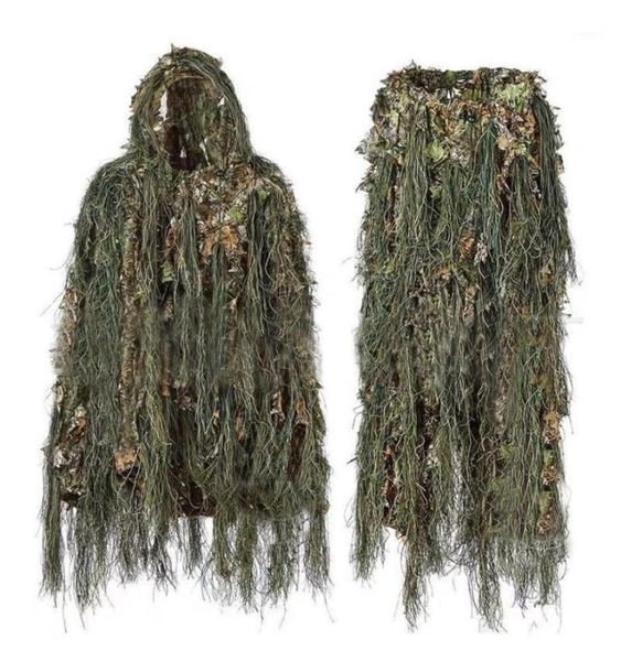 Conjuntos de caza Ghillie Suit Woodland Disfraz de hoja 3d Uniforme CS CS COCRRADO SETS SET Ejército Tactical 19808216