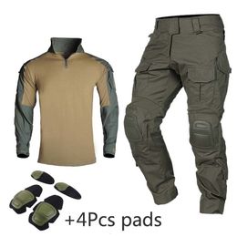 Conjuntos de caza Pantalones de caza G3 Pantalones de traje táctico Uniforme militar Chándales Trajes multicámara Camisa de combate Táctica Airsoft Militaire con almohadillas 230530