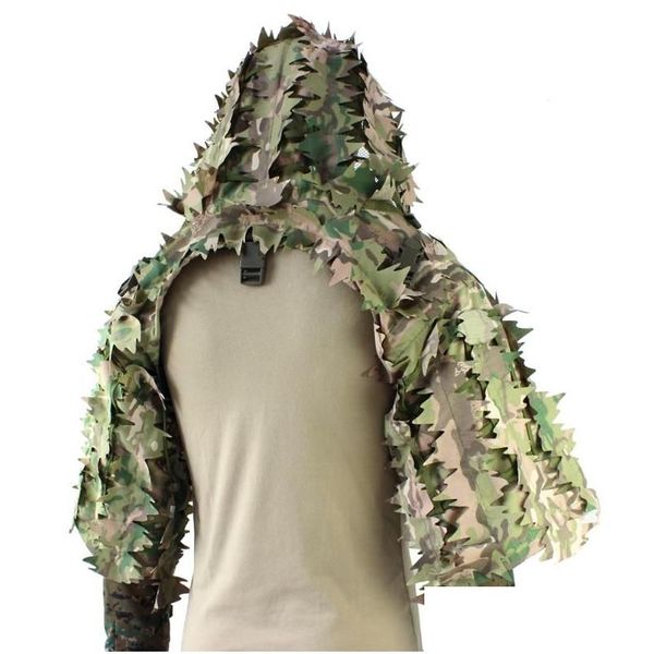 Ensembles de chasse Sniper Ghillie Costume Tactique Militaire Tir Mticam 3D Laser Cut Camo Extérieur Manteau Léger Drop Livraison Dhwbk
