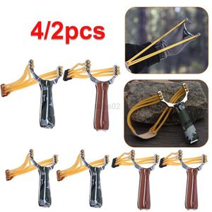 Hunting Slingshots 4/2 unids Profesional Tiro al aire libre Caza Slingshot Camuflaje Arco Juego al aire libre Equipo de competencia para adultos YQ240226