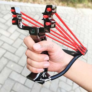 Tirachinas de caza Big Power New Slingshot Caza al aire libre usando una honda plegable con reposamuñecas con banda de goma Sling Shot Catapult YQ240226