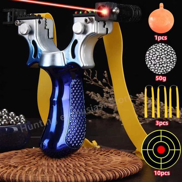 Hunting Slingshots Sports de plein air chasse fronde haute puissance Laser visant Traction fronde haute précision catapulte jeu de tir pratique YQ240226