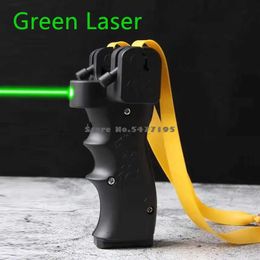 Hunting Slingshots Fronde puissante vert rouge Laser visant résine catapulte visée Laser tir de haute précision avec élastique Sports de plein air YQ240226