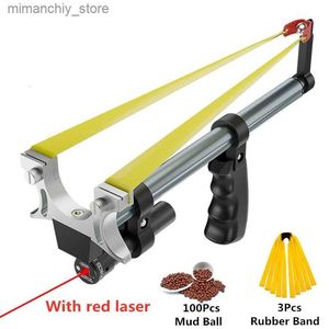 Hunting Slingshots Tige droite haute précision fronde télescopique haute puissance Laser rouge plat élastique en acier inoxydable catapulte de chasse Q231110