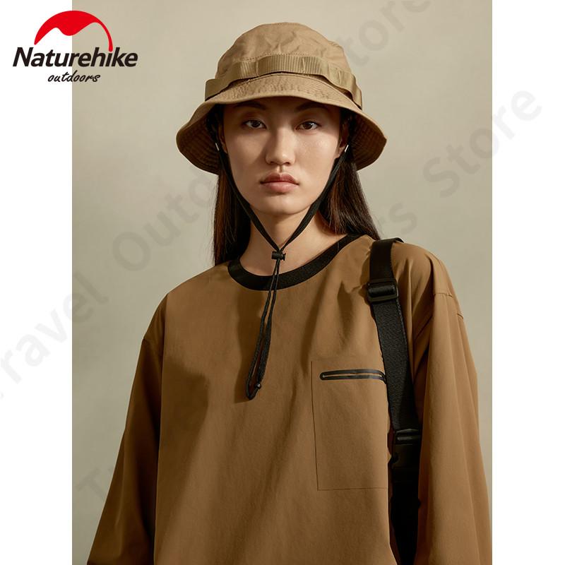 القمصان الصيد NatureHike 2022 Fashion Long Sleeve T-Shirt في الهواء الطلق ارتداء ملابس غير رسمية جولة رقبة الرجال النساء الصلبة لون الخريف الشتاء الحفاظ على الحرب