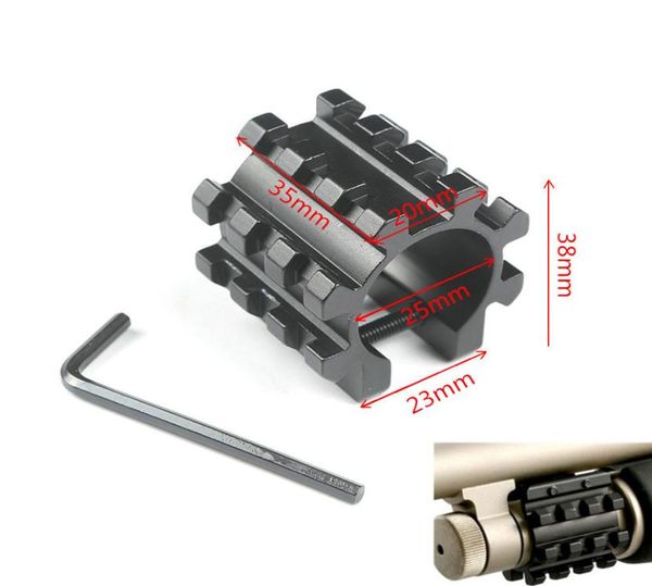 HUNTING TACTICAL Universal Sgun Tubes 3 par côté Picatinny Ring Rail 5 Position Tri Barrel Mount Adapter5619080