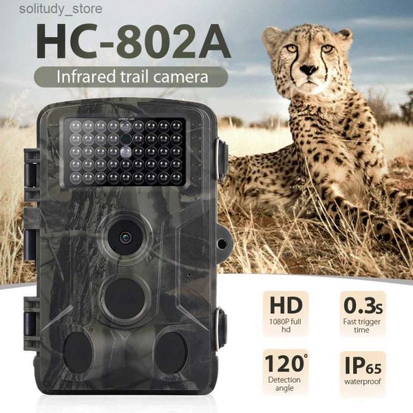 Caméras de chasse 24MP 1080P vidéo caméra de suivi de la faune piège Photo caméra de chasse infrarouge HC802A caméra de surveillance et de suivi sans fil de la faune Q240321