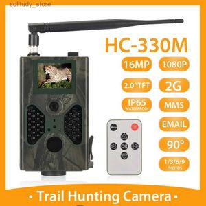 Hunting Trail Cameras Caméra de chasse cellulaire 16MP Photo Tra P MMS GSM 1080P Vision nocturne HC330M caméras sans fil pour la faune Surveillance Q240321