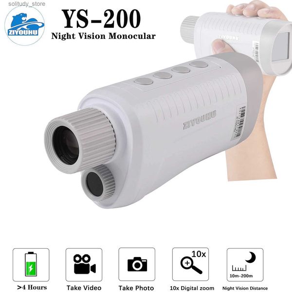Caméras de chasse Caméra infrarouge SLR numérique portable 1080P haute définition zoom 10X enregistrement photo et vidéo toute vision nocturne de chasse sombre YS-200 Q240321