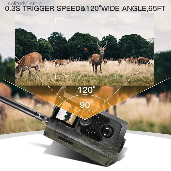 Hunting Trail Cameras Caméra de chasse en plein air sport vision nocturne haute définition 4GHC550 LTE caméra de chasse à détection de mouvement infrarouge étanche Q240321