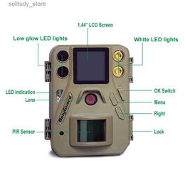 Jacht Trail Camera's SG520-D 37MP 4K Video Dual Flash Rode en Witte LED Draagbare Camera Mini Game legt kleuren of BW-afbeeldingen vast Q240321