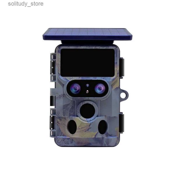 Caméras de chasse SunGusOutdoors 4K 48MP WiFi solaire double objectif piège de caméra de sentier de la faune avec paramètres d'application de capteur local 13MP Q240321