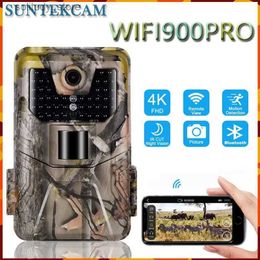 Cámaras de rastreo de caza Suntekcam 4K Video Live WIFI900PRO Cámara de rastreo 30MP Aplicación WIFI Control Bluetooth Visión nocturna Visor de fotos de vida silvestre al aire libre Q240321