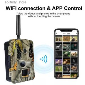 Caméras de chasse Application WIFI caméra de chasse FOV 120 degrés 0.2s déclencheur portée infrarouge 30m 4K vidéo 48MP image IP67 Q240321