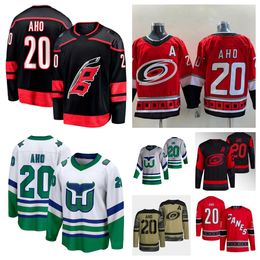 Hurricane Men Women Jeugd #20 Sebastian Aho Andrei Svechnikov Brent Burns Seth Jarvis Jaccob Slavin White Stitched Jersey