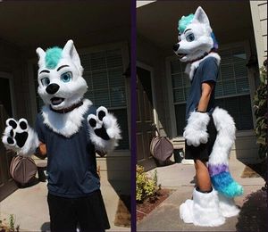 Husky Dog Fox Furry Head and Tail Gloves Mascot Set Role-Playing Fancy Dress Event Performance Clothing