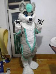 Husky Dog Mascot Costume Animal Fursuit Kawaii Gray Fursuit Halloween Fancy Dress-Up Party Outfit