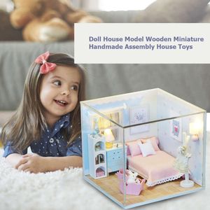Hut 3d en bois de poupée en bois kit d'assemblage kit d'enfants cadeaux d'anniversaire diy bacs de maison miniature toys pour enfants eb525