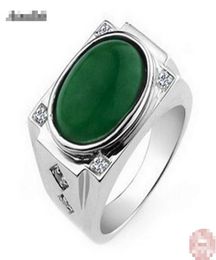 HUTANG nouveau naturel noir Jade Cabochon solide 925 bague en argent Sterling pierres précieuses bijoux fins femmes039s hommes039s cadeau de noël Blac7004650