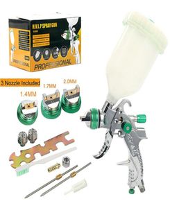 HVLP Paint Spray Gun Set 14 mm 17 mm 20 mm stalen Nozzle Cars schilderen meubels DIY Painting Kit Spray Gun CAR Auto Reparatie Tool8352115