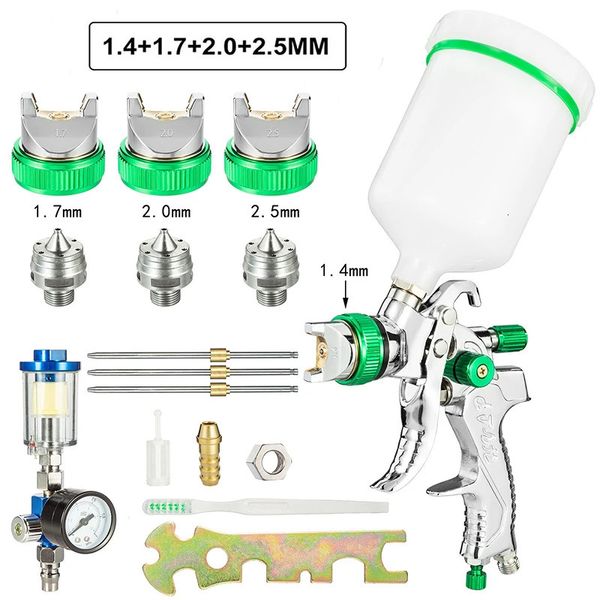 HVLP pistolet de pulvérisation professionnel 1.41.72.02.5mm buse en acier pistolet de pulvérisation par gravité pistolet de peinture de voiture Portable bricolage Kit de peinture en aérosol 240219