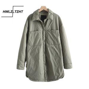 Hwlzltzht Veste à bas de la veste en hiver épaisse parkas à manteau lâche vintage Veste féminine à manches longues