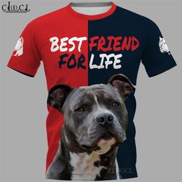 HX Amstaff Friend for Life Unisex T-shirt Mannen Streetwear 3D Print Harajuku Korte mouw Casual Pullover Drop 210706