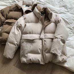 HXJJP Winter katoen met katoen met een vrouwelijke Koreaanse versie van losse broodkleding Kraag Gedekte warme parka's puffer jas vrouw 201214