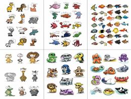 Hxman Cartoon Dieren kinderen tijdelijke tattoo sticker waterdichte mode nep body art tattoos 9 8x6cm kinderen gezicht tatoo b03027232977838