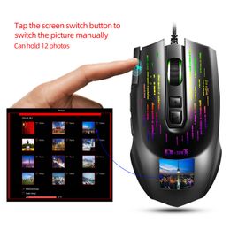 HXSJ J500 Wired Gaming Mouse 10000 DPI Optische sensor RGB RGB Foto -instelling Macro -programmering voor PC Gamers Office Home