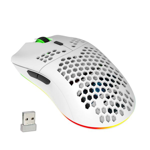 HXSJ T66 RGB 2.4G Gaming inalámbrico Ratón RGB Iluminación MOUSO CON ELECTRO ERGONONONÓNICO DPI ajustable para la computadora portátil de escritorio 240415