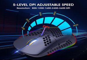 HXSJ T90 24GHz USB Wireless Bluetooth Optical Mouse Rechargeable 6 Colors RGB Backlight Gaming MICE6438666