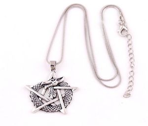 HY083 Indiase nieuwe stijl religieuze charmes sieraden retro rune alfabet pentagram -vormige hanger ketting voor Men6269347