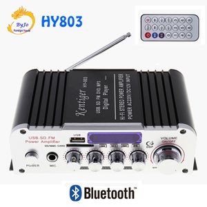 HY803 Mini amplificateur amplificateur de voiture amplificateur Bluetooth 40 W + 40 W FM MIC MP3 pour moto voiture usage domestique prise en charge entrée AC 220 V ou DC 12 V