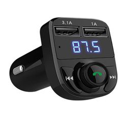 HY82 Cargador de coche Reproductor de audio MP3 Kit de coche Bluetooth Transmisor FM Llamadas manos libres 5V 4.1A USB dual