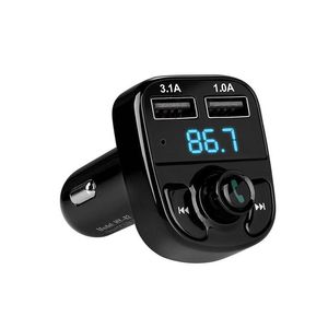 Adaptador de transmisor FM HY82 Modulador auxiliar Kit de manos libres Bluetooth para automóvil Reproductor de MP3 de audio para automóvil con cargador de automóvil USB doble rápido 3.1A