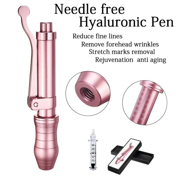 Stylo hyaluronique atomiseur haute pression en métal rose pistolet méso d'injection d'acide hyaluronique pour le remplissage des lèvres et éclaircissant les soins infirmiers de la peau