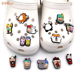 HYBkuaji bubble tea schoen charmes groothandel schoenen decoraties schoen clips pvc gespen voor schoenen