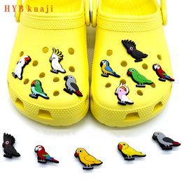 HYBkuaji custom exotische tropische wilde vogels vlinder schoen charmes groothandel schoenen decoraties pvc gespen voor schoenen