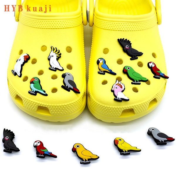 HYBkuaji personnalisé exotique tropical oiseaux sauvages papillon chaussures breloques chaussures en gros décorations pvc boucles pour chaussures