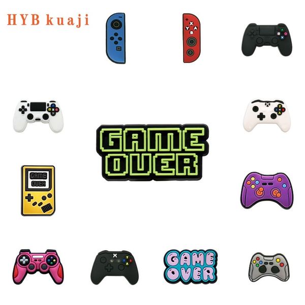 HYBkuaji gamepad personalizado controlador de juego juego sobre amuletos de zapatos al por mayor decoraciones de zapatos hebillas de pvc para zapatos