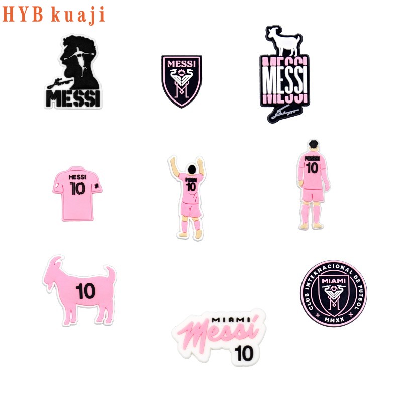 HYBkuaji miami logotipo amuletos de sapato de clube de futebol decorações de sapato personalizadas atacado