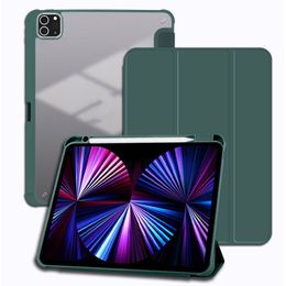 Coque Transparente Hybride Acrylique Transparente pour iPad 2022 10.2 8ème 9.7 Mini 6 7.9 2021 Pro 11 10.5 Air mini 6 Avec Plateau à Fente pour Crayon à Stylo Coque Arrière Transparente Cove